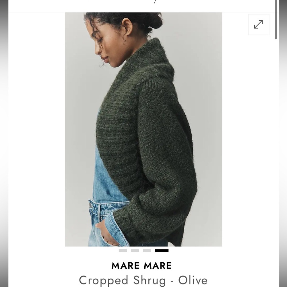 NWT Mare Mare Olive Cropped Shrug